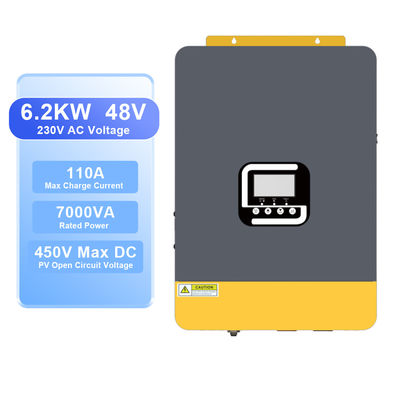 Хорошая цена. ЖК-дисплей Солнечный инвертор 6.2 кВА 48 В Солнечный гибридный инвертор Чистая синусоида Вкл/Выкл Сетевой инвертор с MPPT солнечным зарядным устройством онлайн