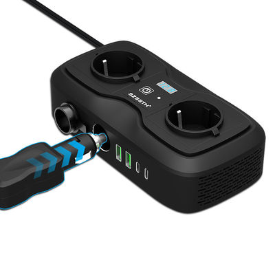 Хорошая цена. 200 Вт GaN Car Power Inverter & PD Charger, от 12 В до 220 В Модифицированный синусный переменный ток с быстрой зарядкой USB-C 30 Вт онлайн