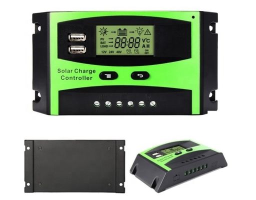 Руководство 10A 50A 60A 20A 30A PWM контроллеры солнечных зарядных устройств 24V 12VDC выходной лампочка