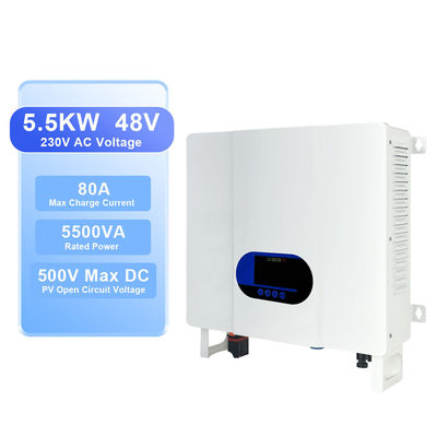 5.5кВ 5.5кВ солнечный гибридный инвертор зарядное устройство 24V 48V DC до 220V AC Чистая синусная волна