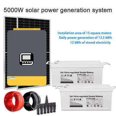 Хорошая цена. High Efficiency 5KW Home Solar Power System – Off Grid Hybrid 5000W Panel Kit онлайн