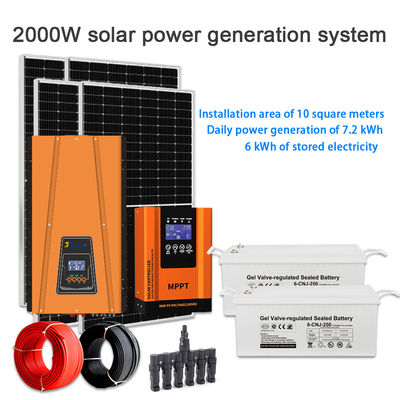 Хорошая цена. 2KW Complete Off-Grid Solar Kit for Home with Ground Mounting & 48V Battery онлайн